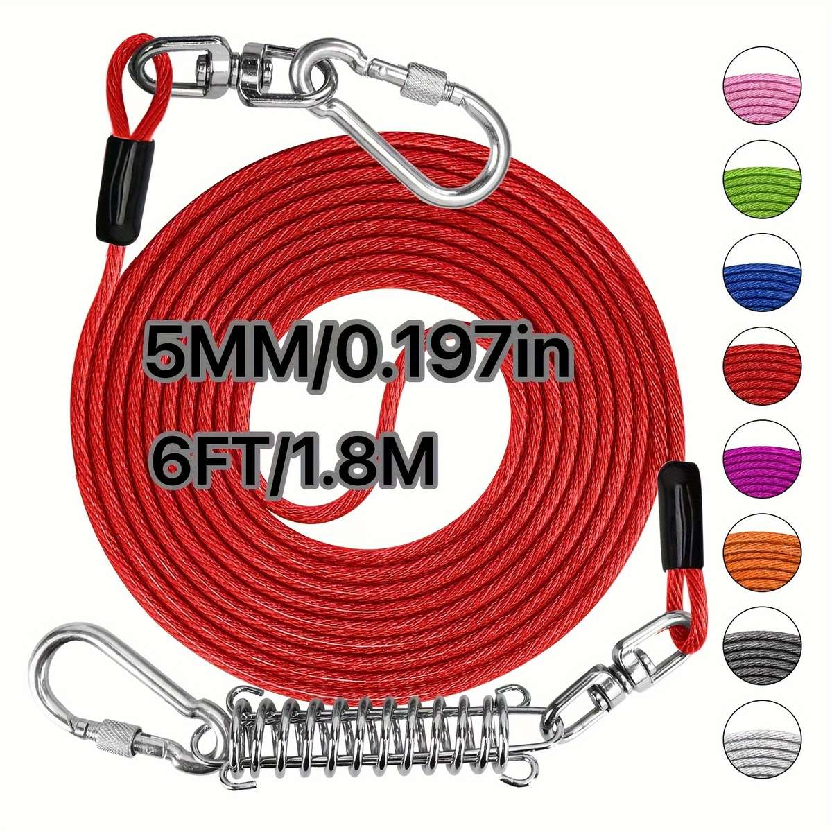 Dog Leash Color Red Size 6Ft