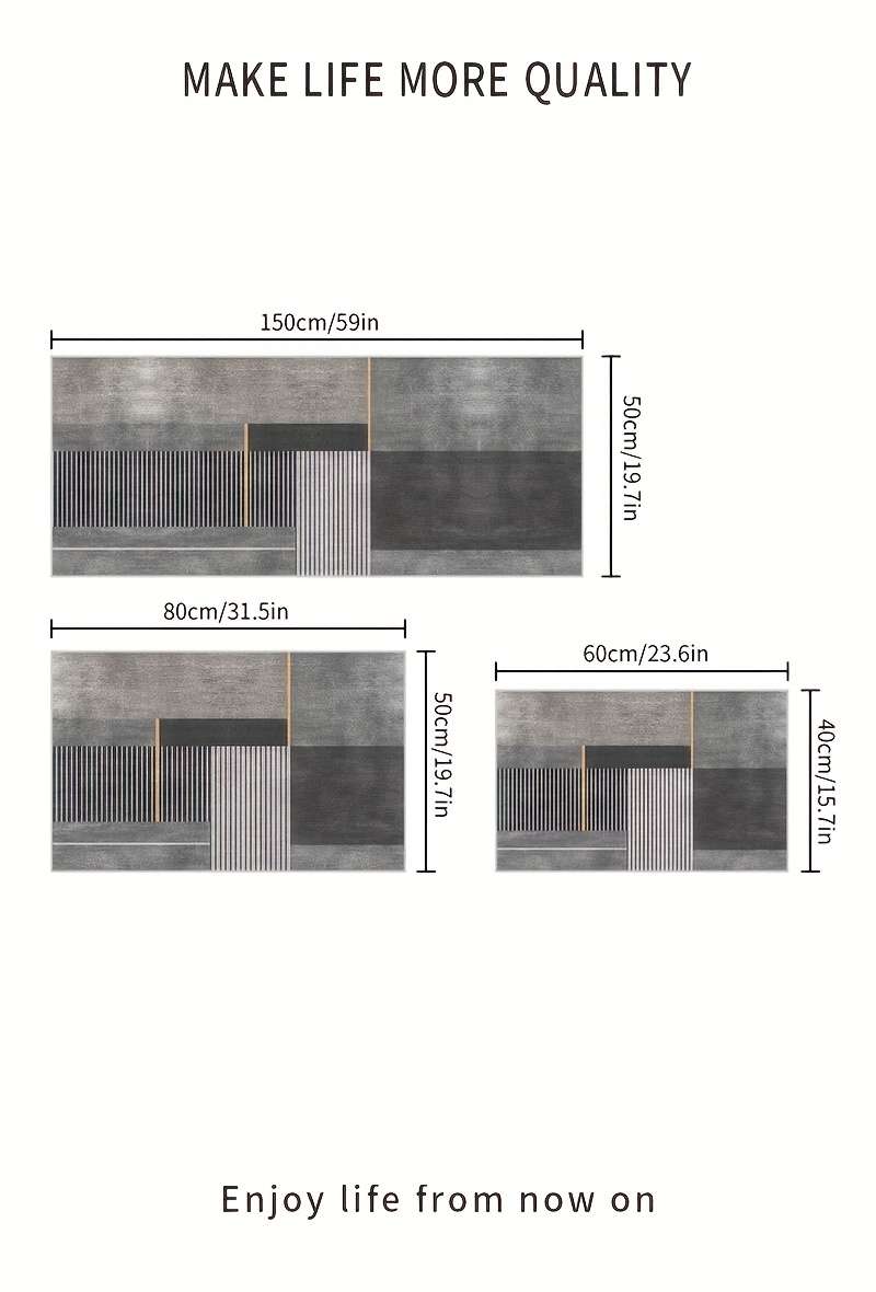 Floor Mats Size 40X60Cm Style Light Luxury Geometry