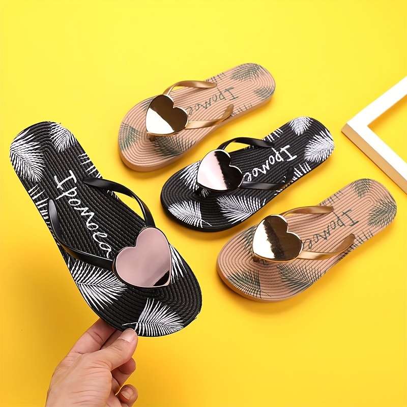Ladies Summer Flip Flops Black Uk 7.5-8