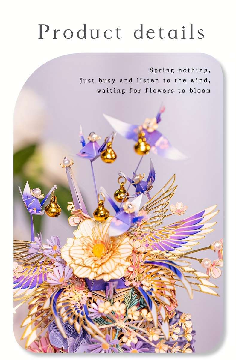 3D Puzzle Musical Instrument Model Items Drunken Flower   Music Box