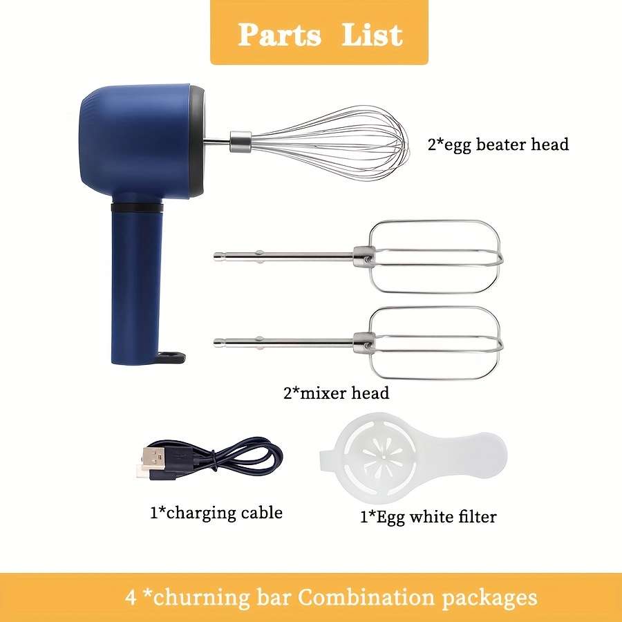 Cordless Electric Double Mixer Bar Double Egg Beater Head