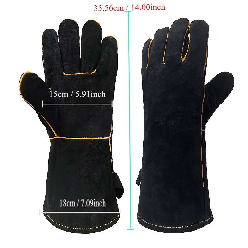 Work Gloves Size 35.56 Cm2Pcs  Black