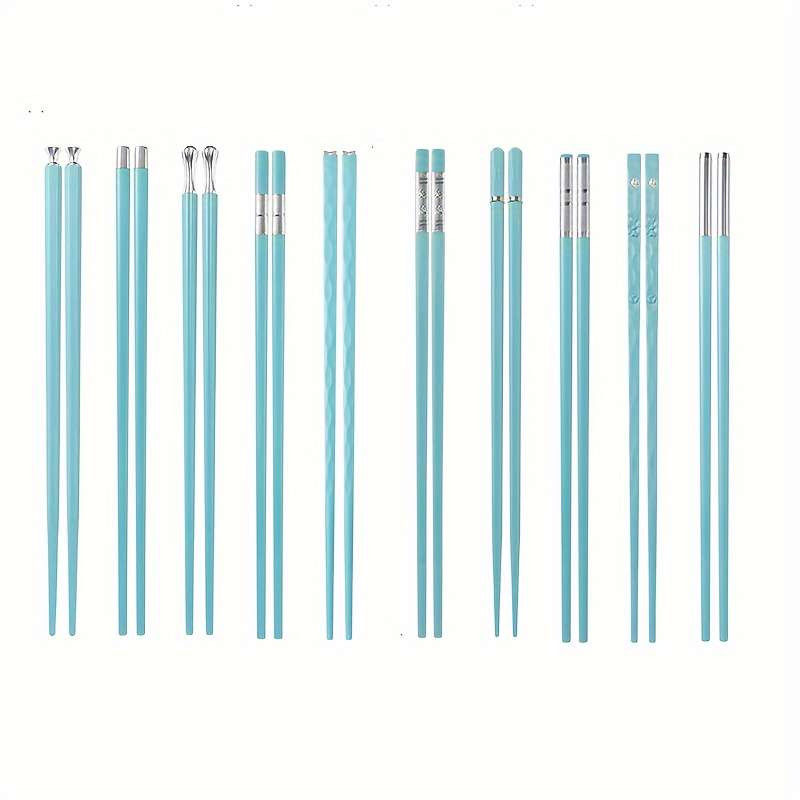 Chopsticks Items Porcelain Blue Simple 5 Pairs