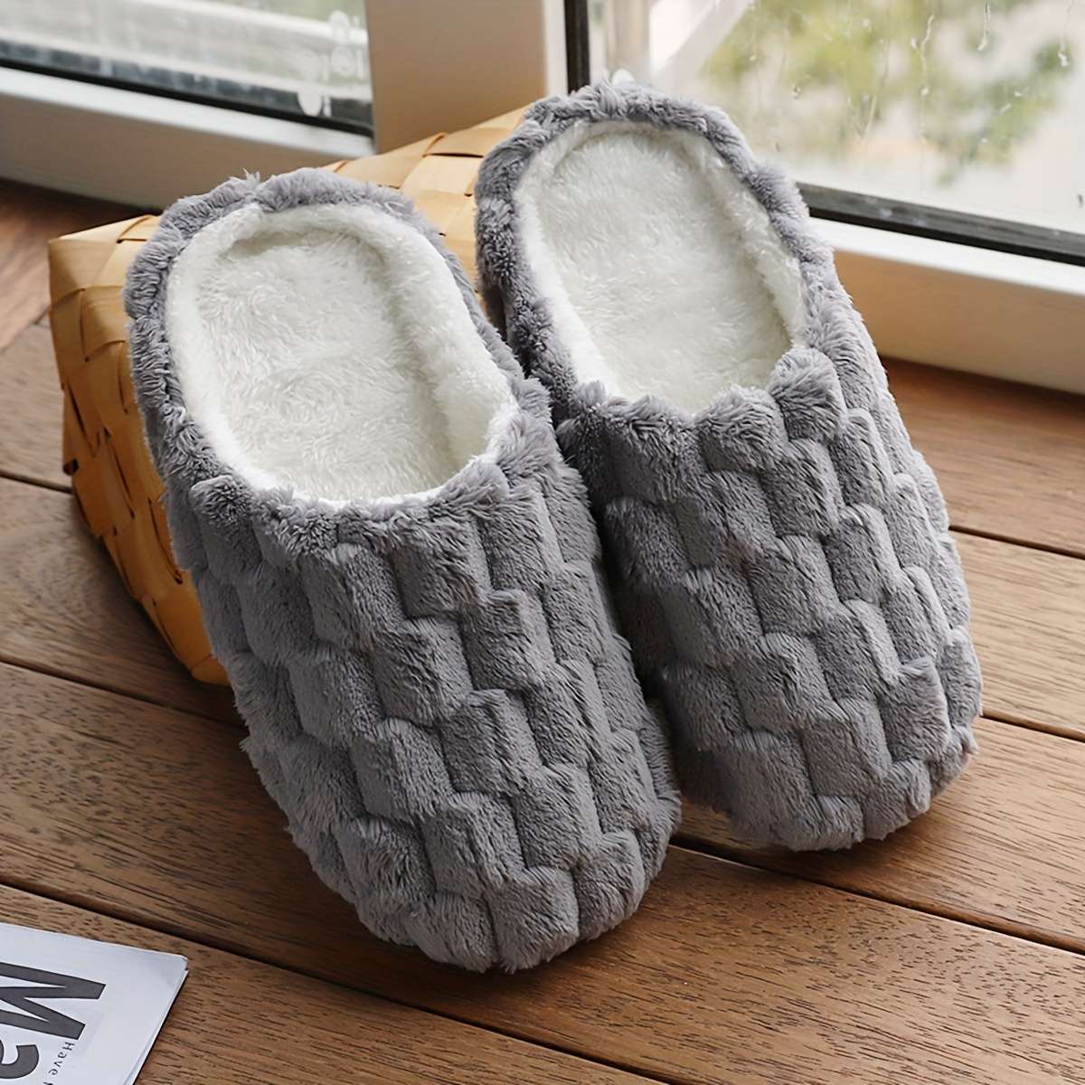 Cotton Slippers Color Grey Sizeuk 6.5-7