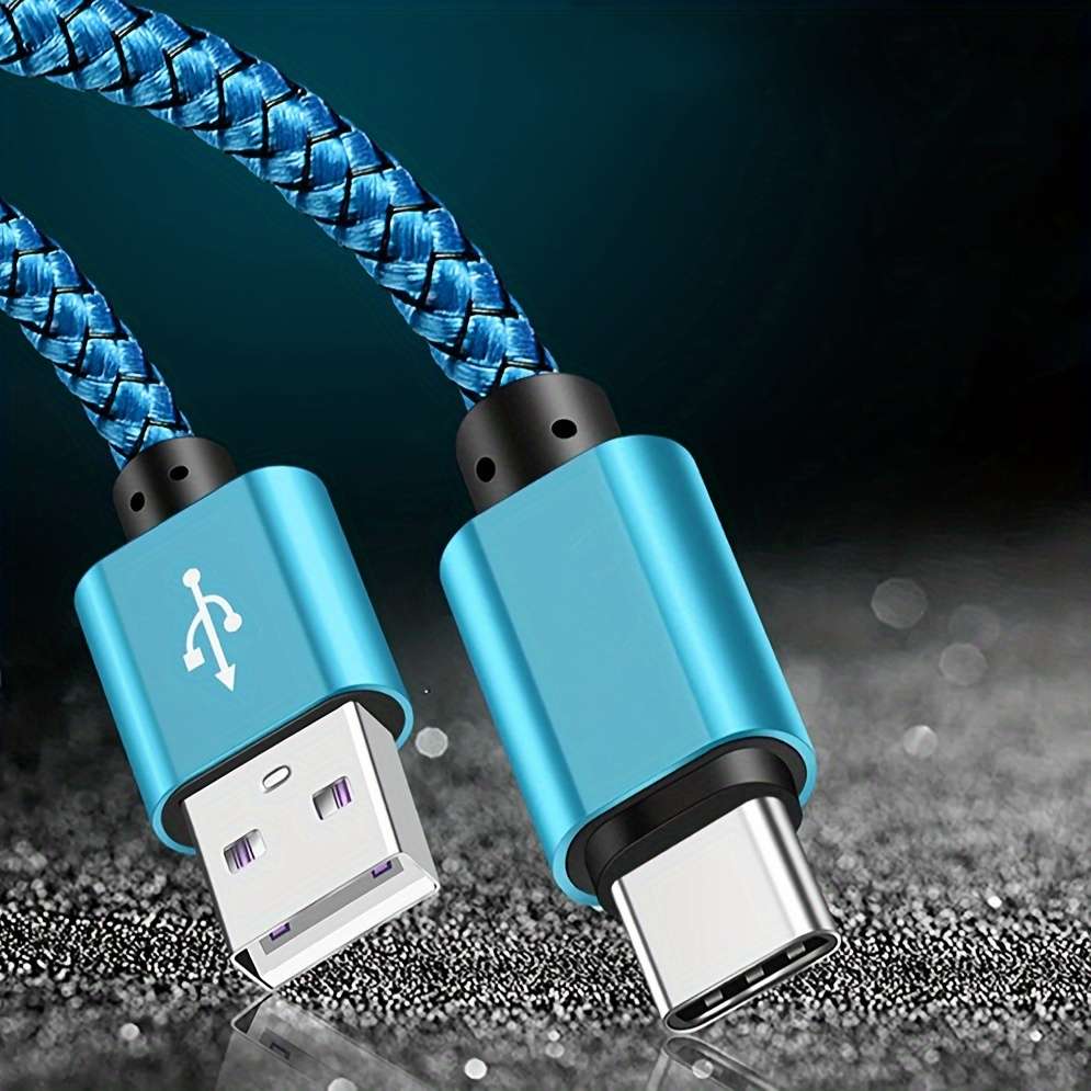 HeavyDuty TopRated Compact Essential 4A Fast Charging Usb Type Cable Long Nylon