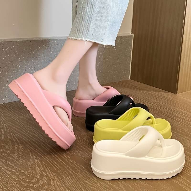 Ladies Summer Flip Flops White Uk 6.5-7