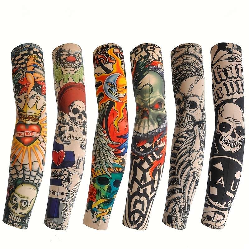 Sunscreen Sleeves Items Black Lines Letters6Pcs