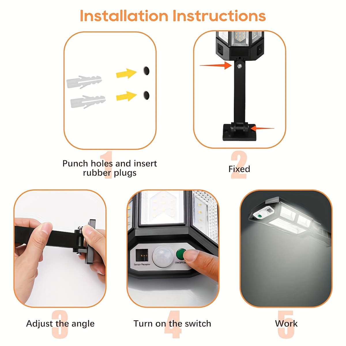 Solar Emergency Lights Color Black 2Pcs