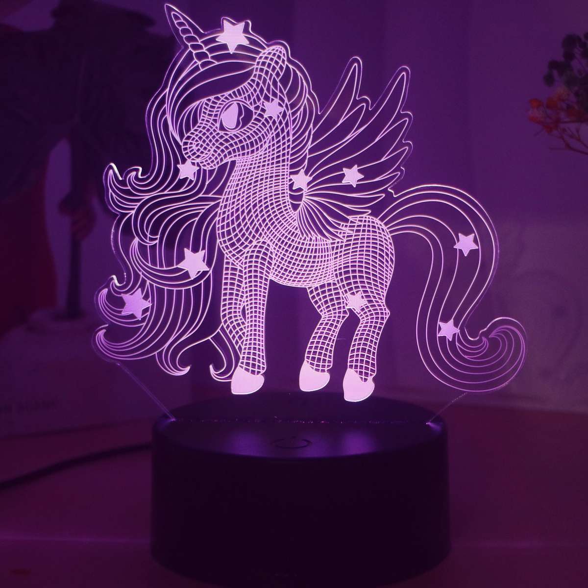Night Light Style 7 Colors Black Background