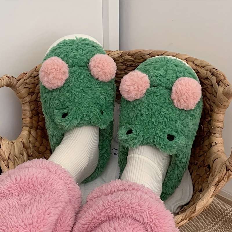 Cotton Slippers Color Green Sizeuk 4.5-5