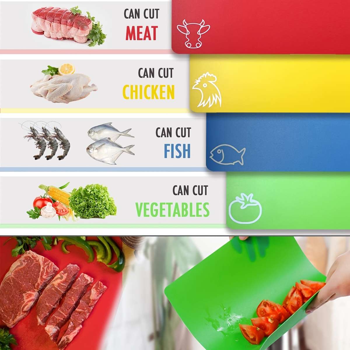 Cutting Board Color 7 Pack Colored