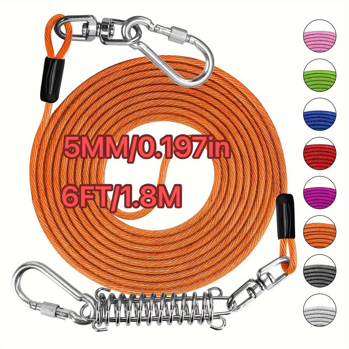 Dog Leash Color Orange Size 6Ft
