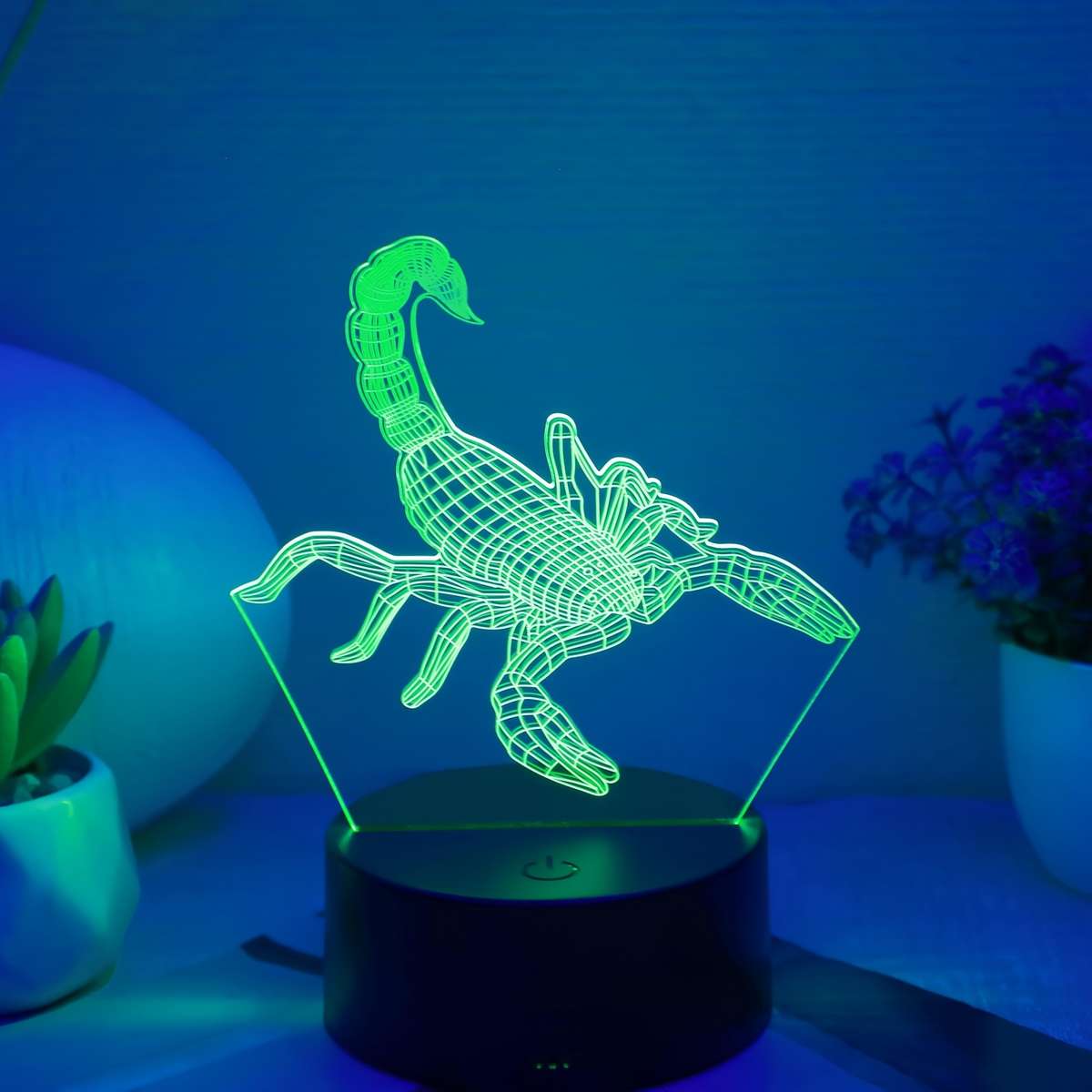 Night Light Style  Plugin Touch Sevencolor Scorpion 3D Night Light