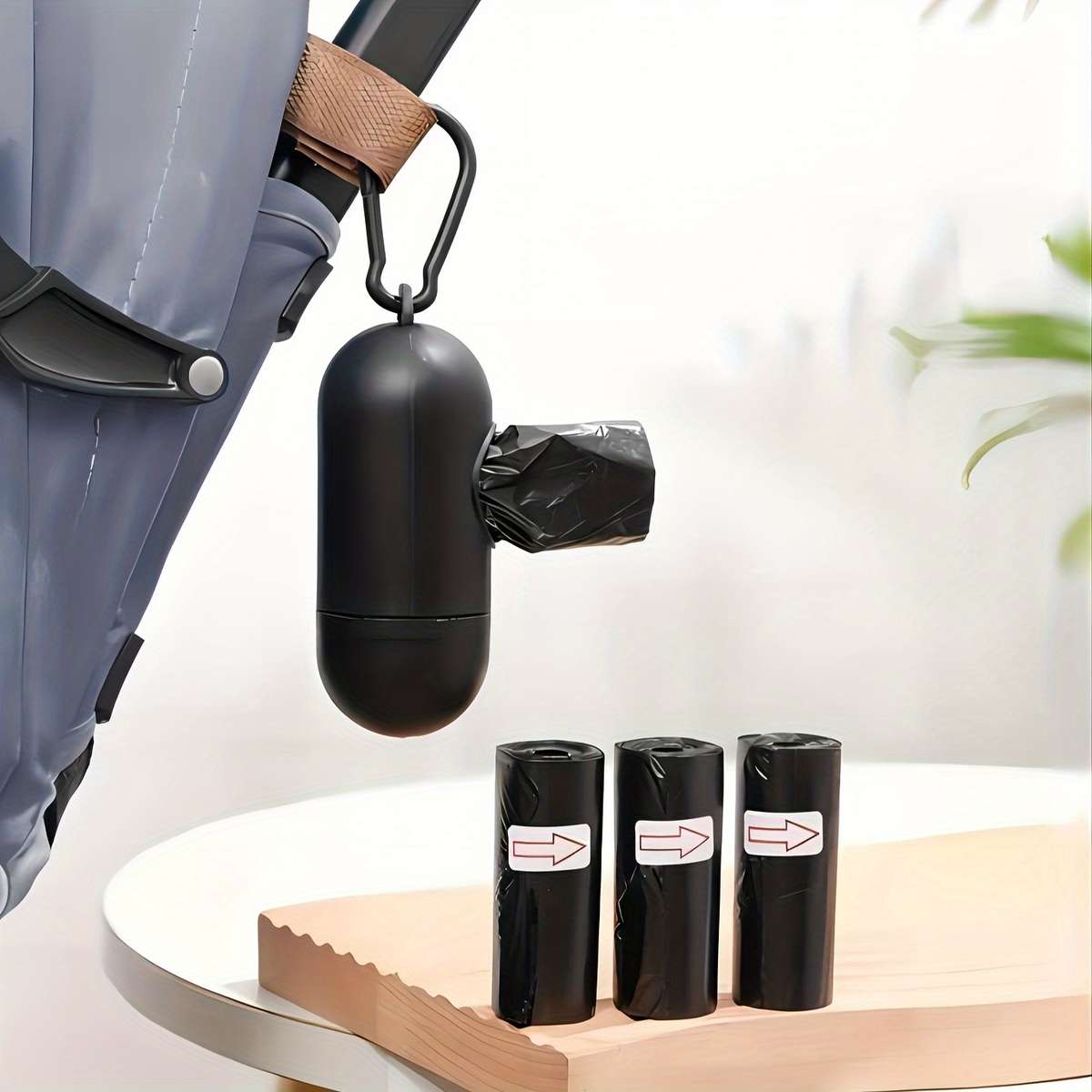 Durable Portable Garbage Bag Capsule 1 Roll Garbage Bag Compact Portable White