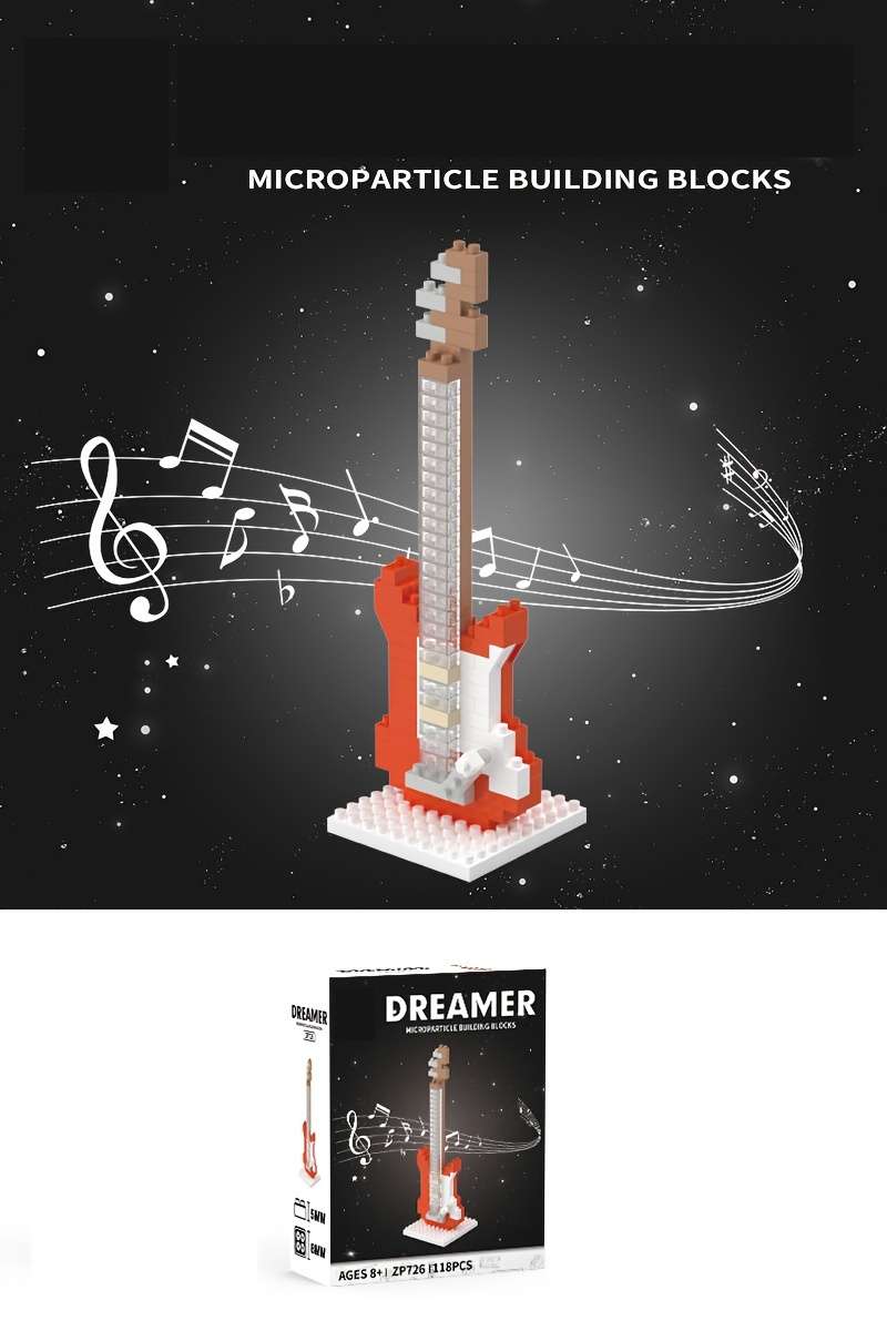 3D Puzzle Musical Instrument Model Style Red Guitar