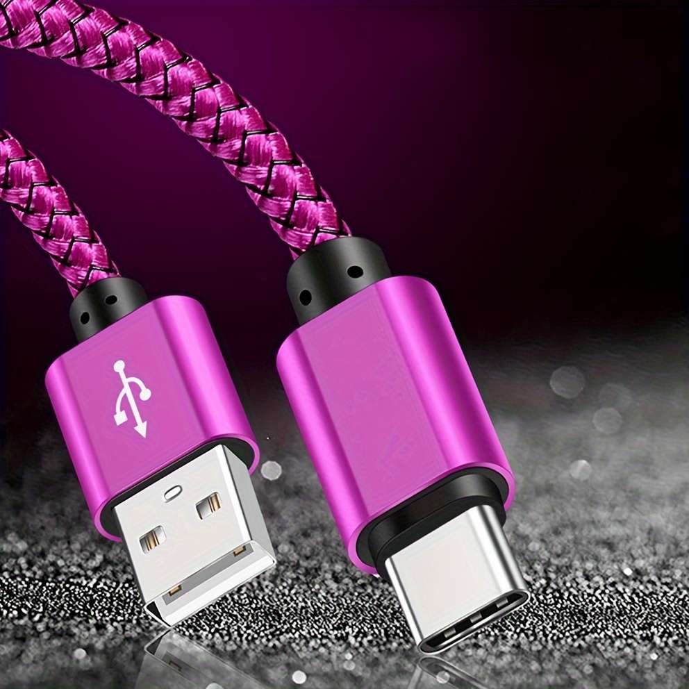 HeavyDuty TopRated Compact Essential 4A Fast Charging Usb Type Cable Long Nylon