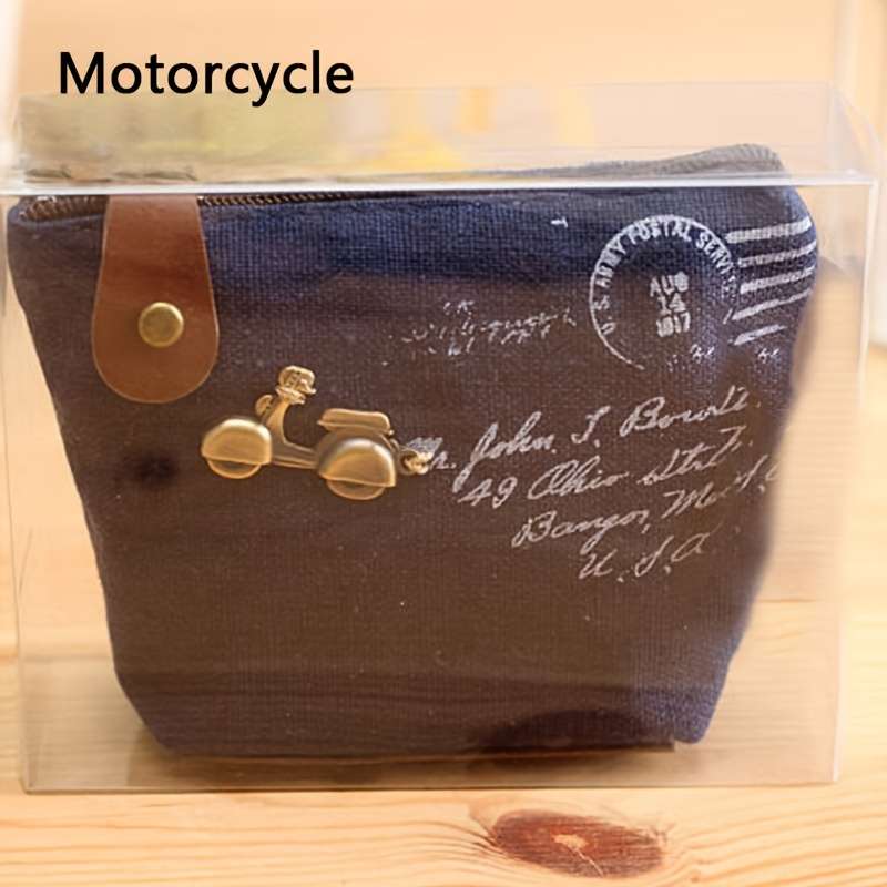 Vintage-Inspired Canvas Wallet With Zippercompact High-Quality Large Capacity Women'S
