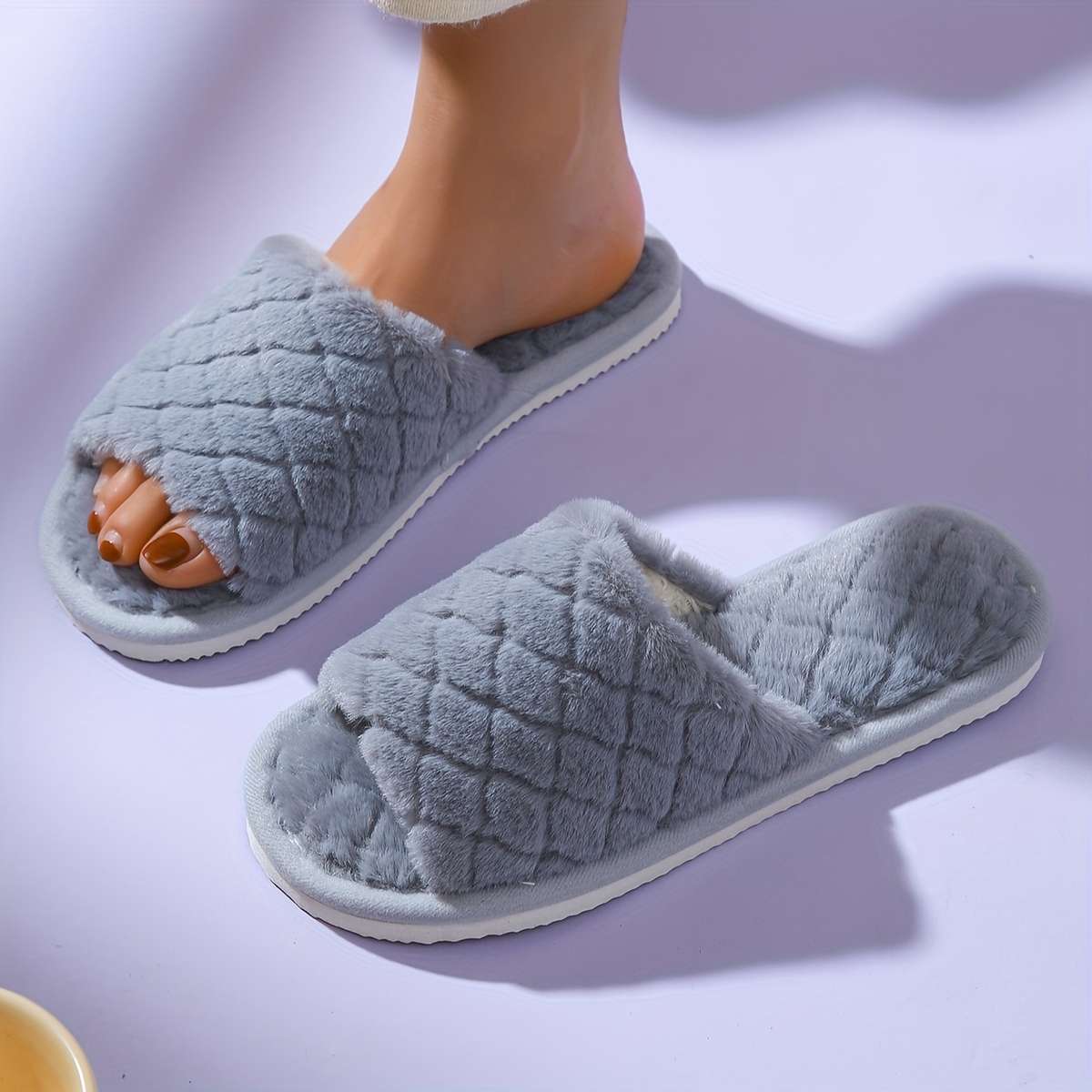 Cotton Slippers Color Grey Sizeuk 6.5-7