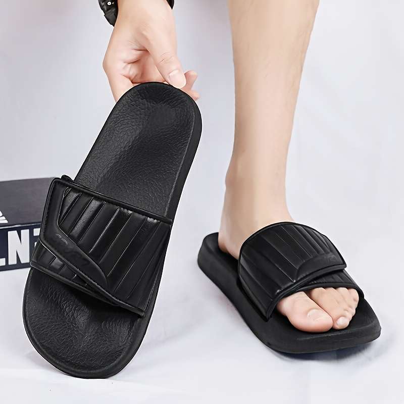Men Slippers Summer Style 9723 Black Size Uk 8.5 To 9