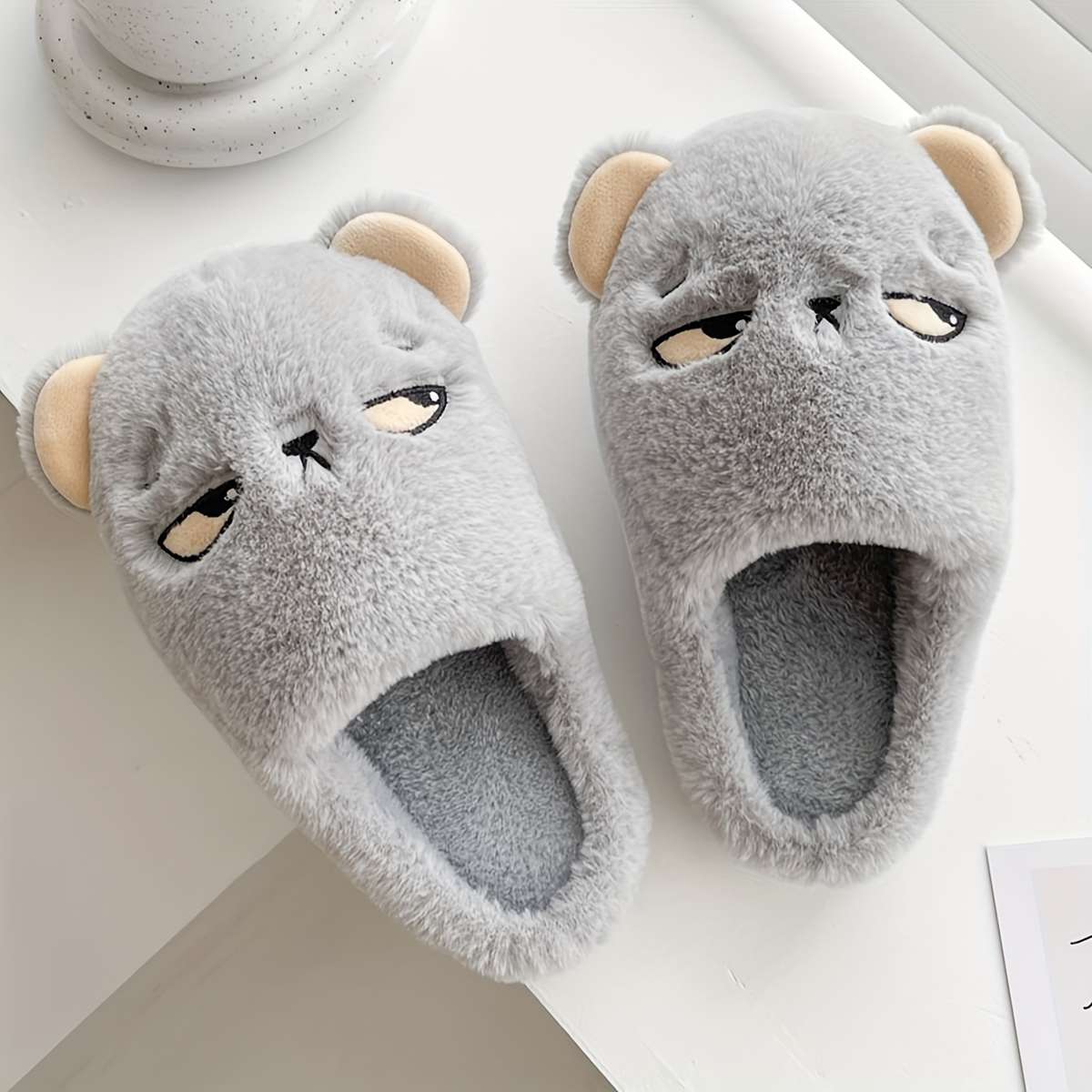 Cotton Slippers Color Grey Sizeuk 9.5-10