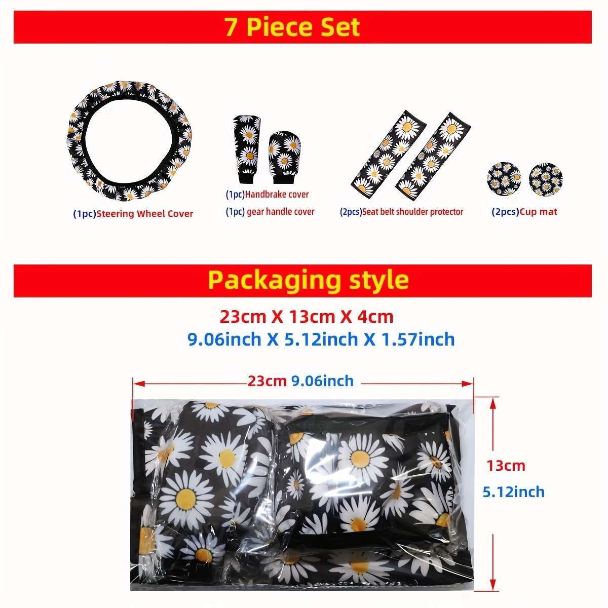 Car Steering Wheel Cover Daisy