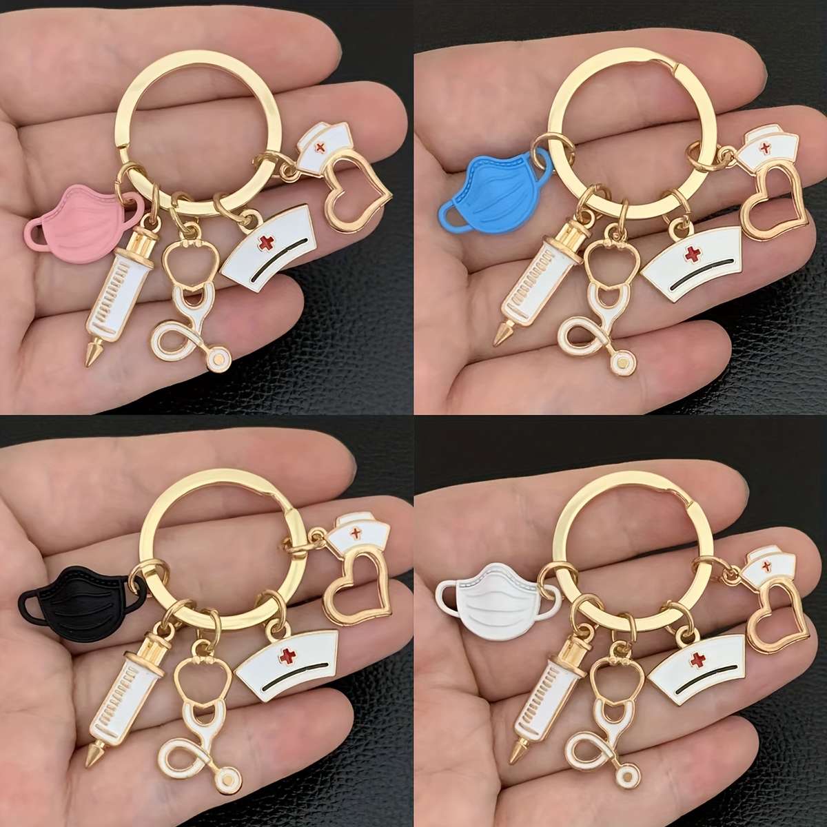 Keychain Ornament Color Yl25Pink*2Yl25Blue*2