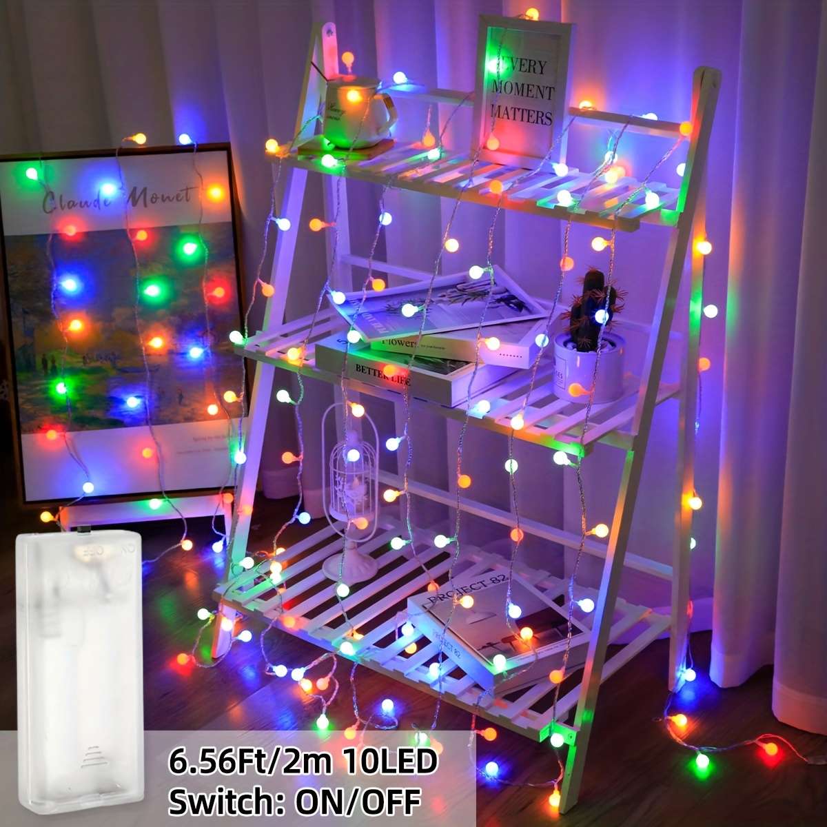 String Lights Color Color Battery Powered  Size6.56Ft 2M 10Led