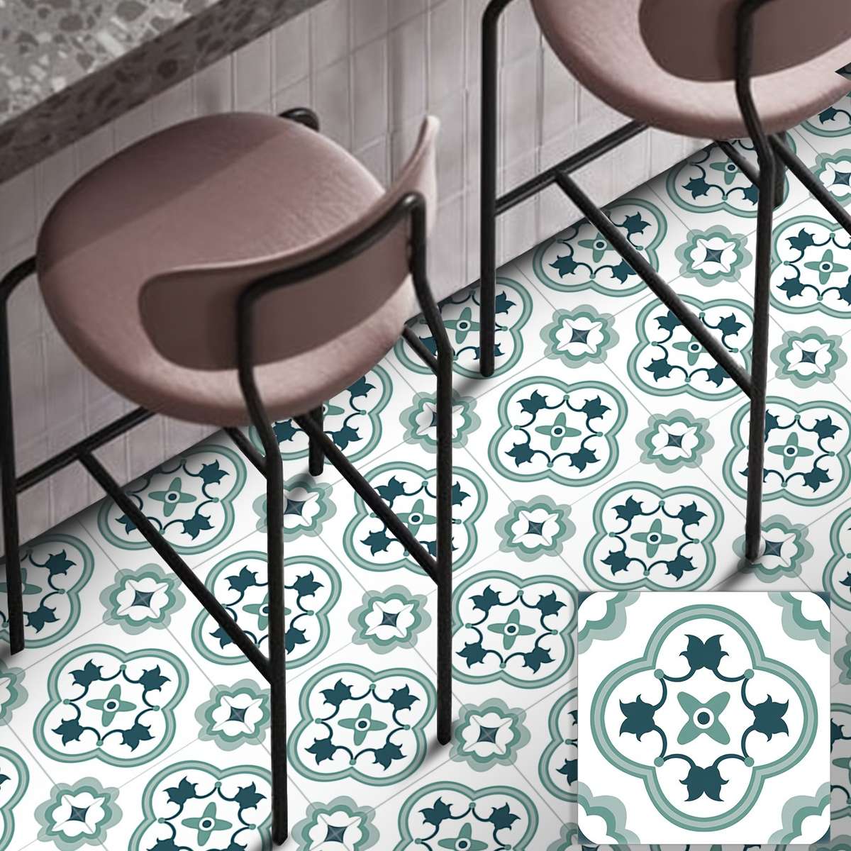 Floor Stickers Model Bds4T 242 Is 9Pcs Size 11.81X11.81Inch Is 30X30Cm