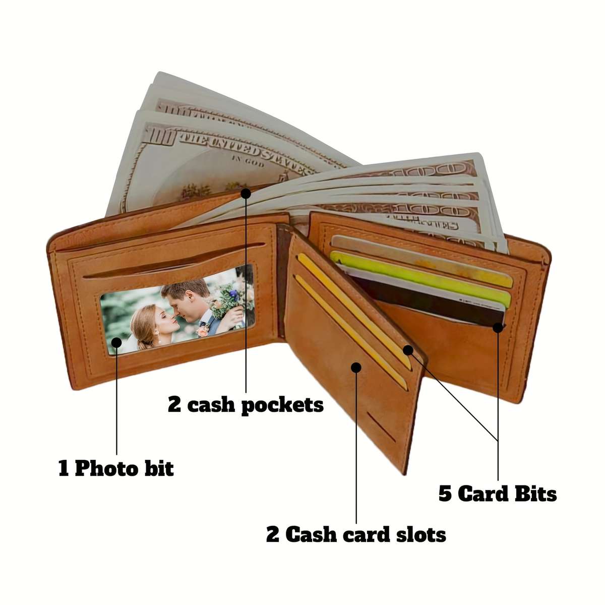 Wallet Pu Leather Men'S Lion Pattern