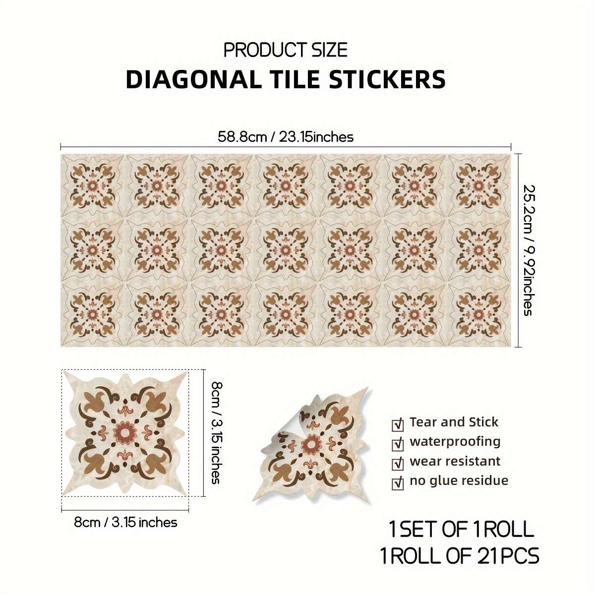 Floor Stickers Model D Size 8.0X8.0Cm