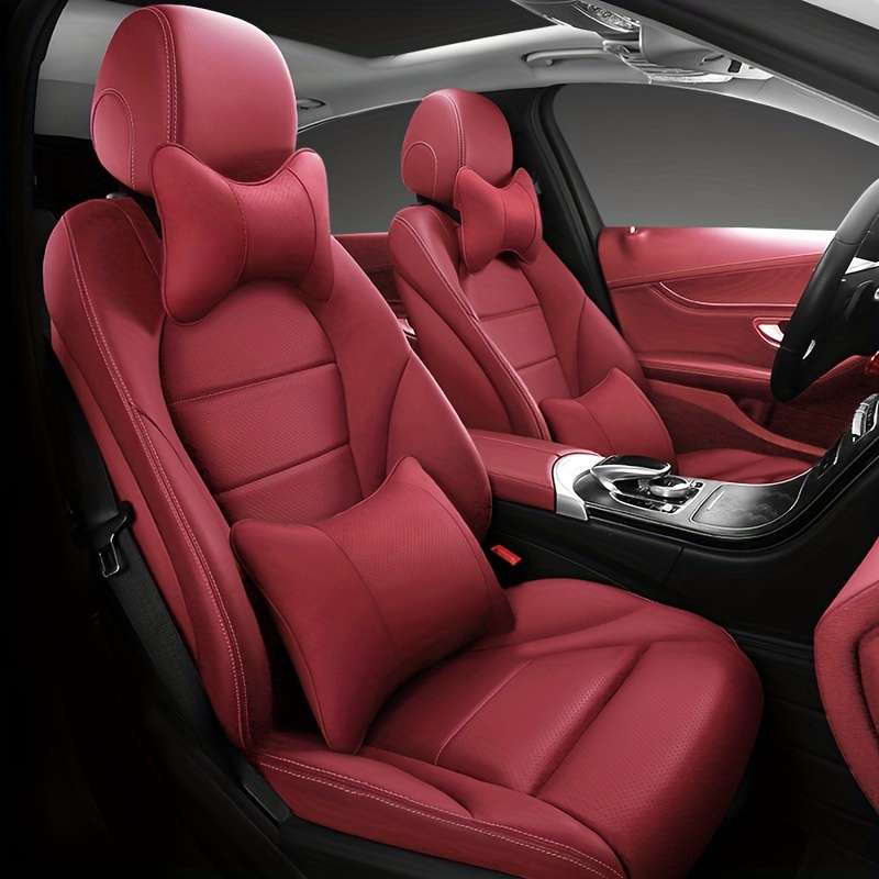Car Seat Cushion Red Items 2Pcs Headrest
