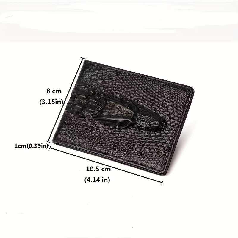 Men'S Crocodile Pattern Short Wallet Cool Slim Wallet Multiple Card Slots Purse Card Holder Hor