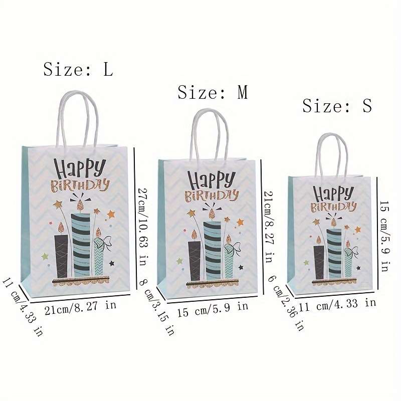 Gift Bags Color 8Pcs-8 Color Mixed Packaging Size S