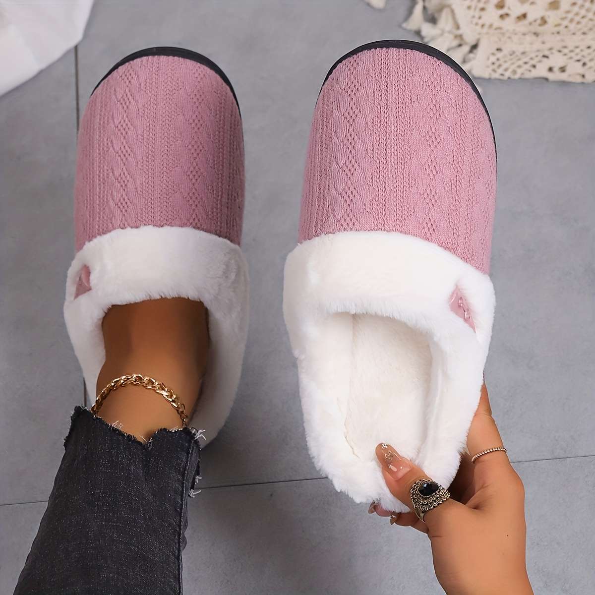 Cotton Slippers Color Pink Upgrade Sizeuk 9.5-10