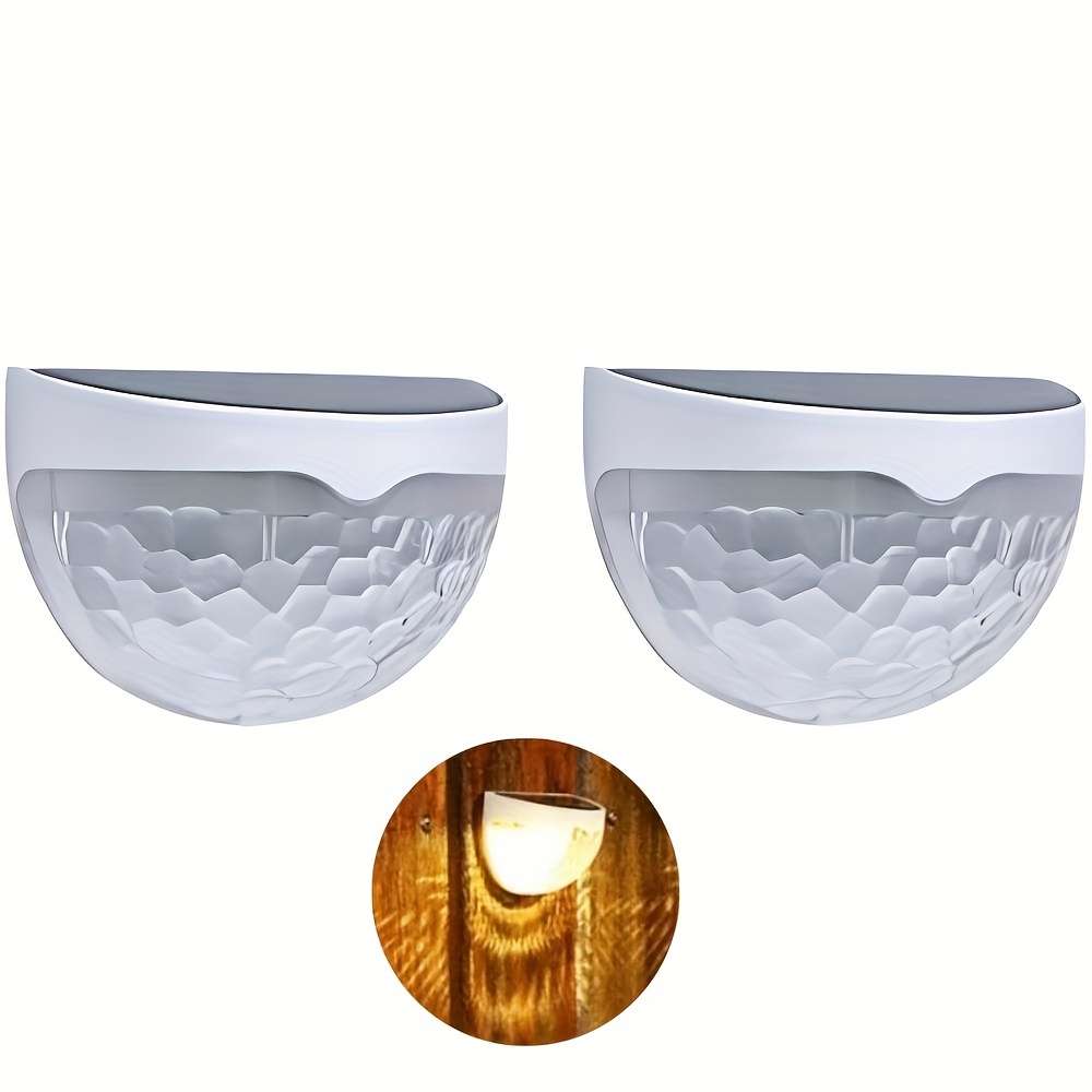 White Shell Warm Light 2pcs Outdoor Solar Light