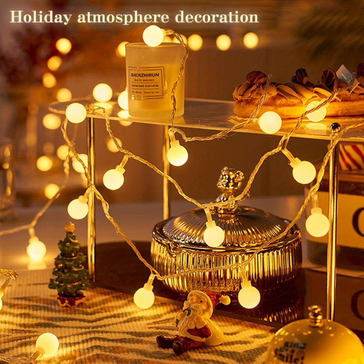 String Lights Color Warm White Usb  Size6.56Ft 2M 10Led