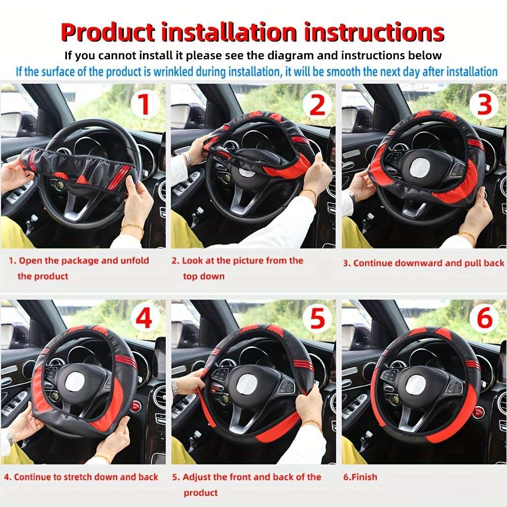 Car Steering Wheel Cover Red