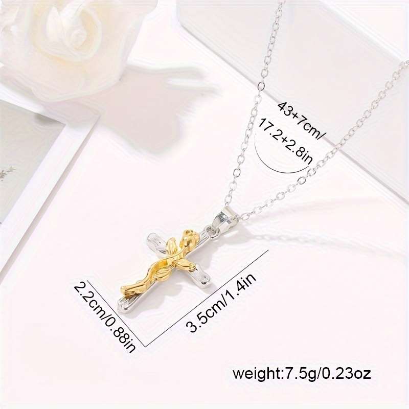 Elegant Plated Retro Cross With Silver