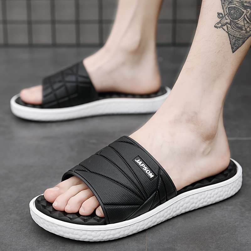 Men Slippers Summer Style Black Size Uk 7