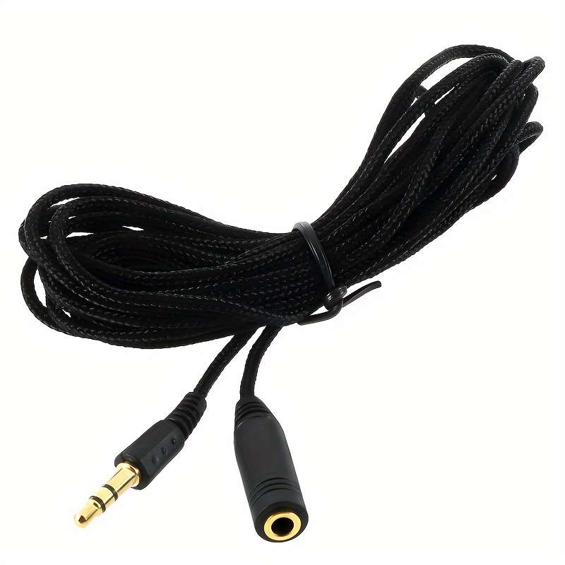 Premium Braided 3.5Mm Headphone Extension Cable 1.5M Lengths 0.138'' Microphone Jack Ster