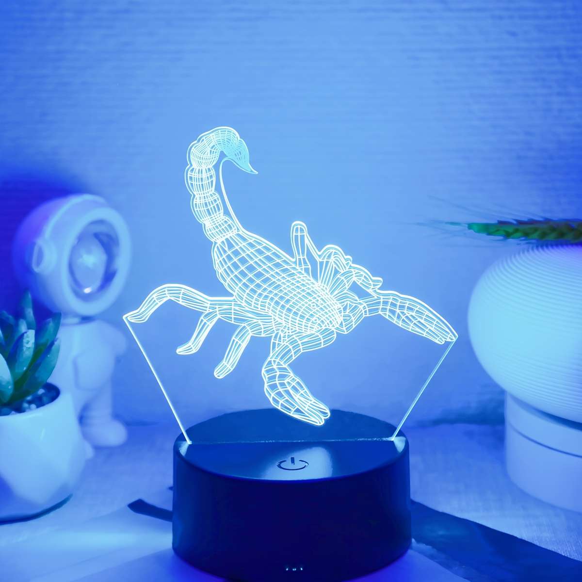 Night Light Style  Plugin Touch Sevencolor Scorpion 3D Night Light