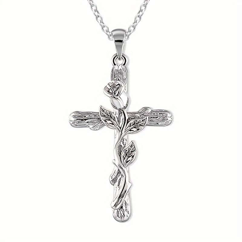 Elegant Plated Retro Cross With Silver