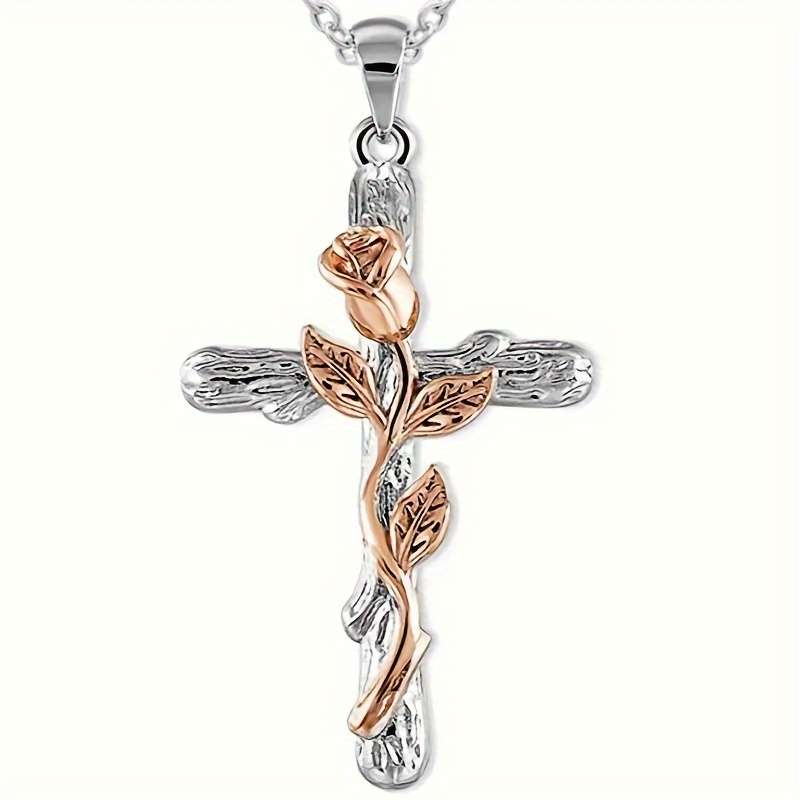 Elegant Plated Retro Cross With Silver