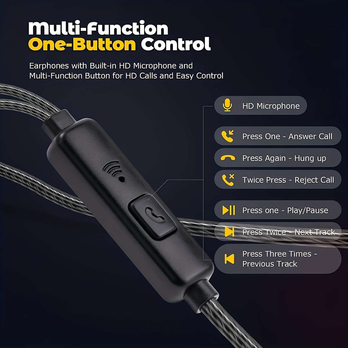 Wired Headphones Black