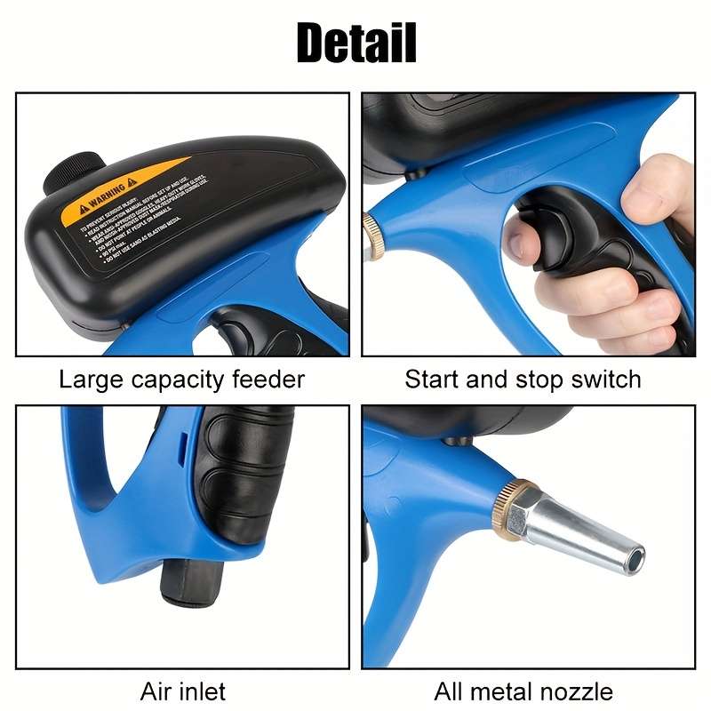 Blue Pneumatic Small Nozzle Sandblasting Machine
