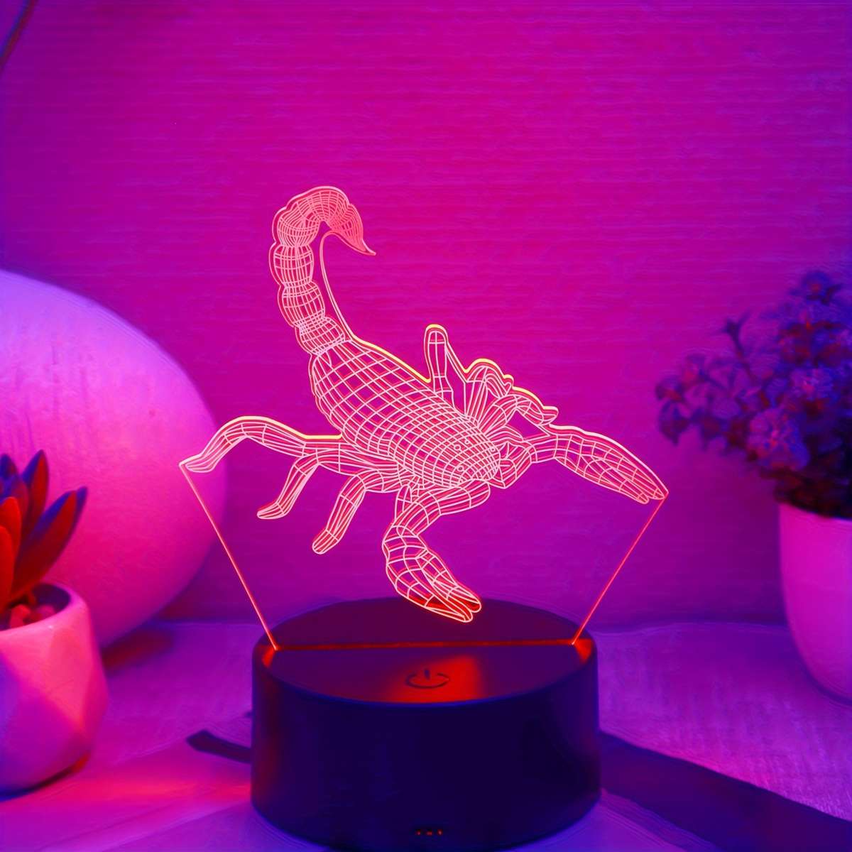 Night Light Style  Plugin Touch Sevencolor Scorpion 3D Night Light