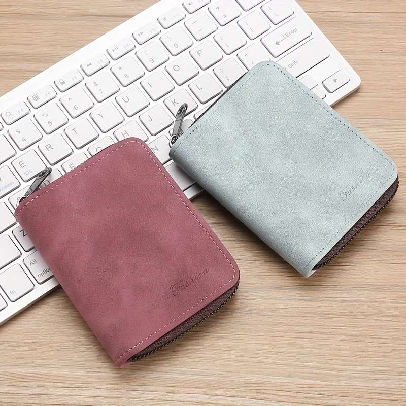 Compact Ultra-Thin Synthetic Leather Card Holderlarge Capacity Multi-Slot Organizer With Zi