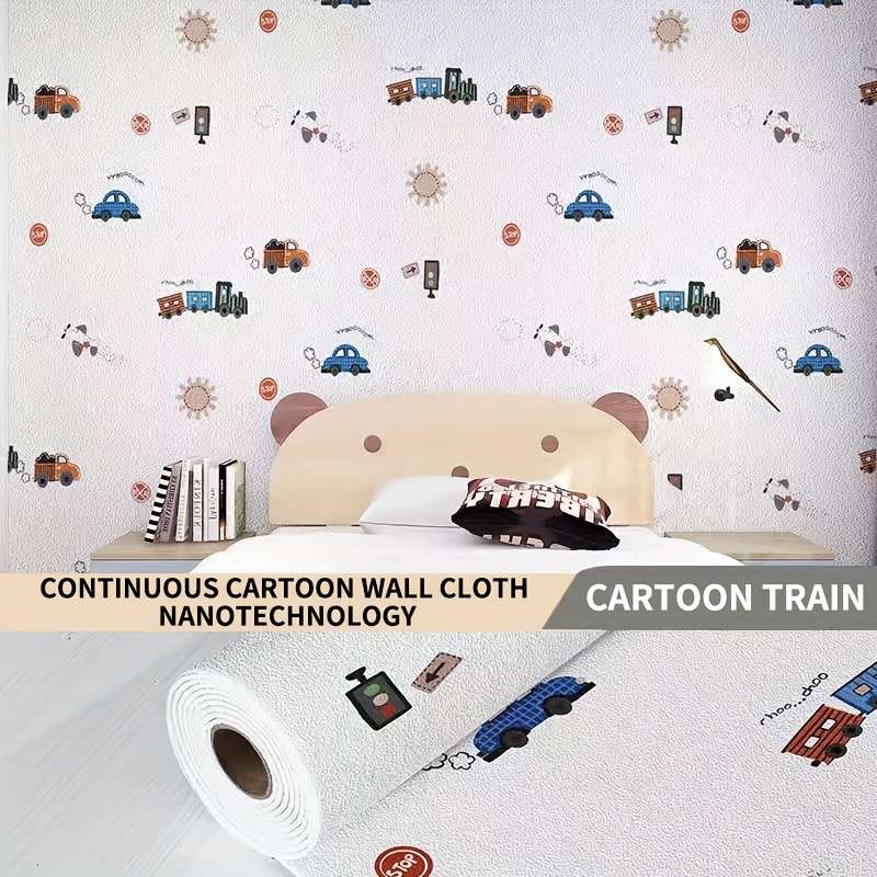 Pro Static Cling Table Wrap color Cartoon Train size 5.0meterx50.04cm