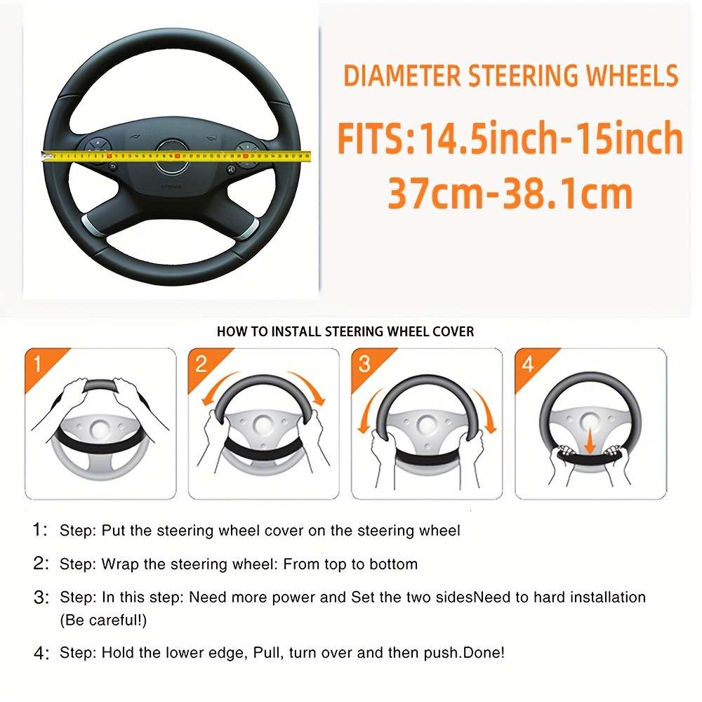 Car Steering Wheel Cover Orange