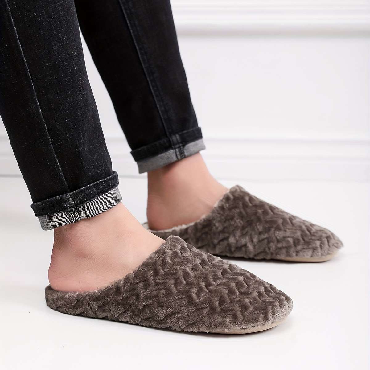 Cotton Slippers Color Black Sizeuk 5.5-6